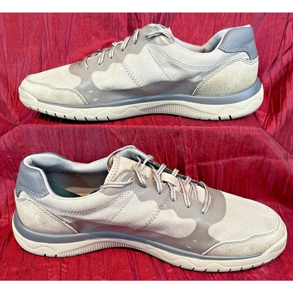 Mens Clark's Cloudsteppers Cushion Soft Nova Gray Lace Sneakers sz 11